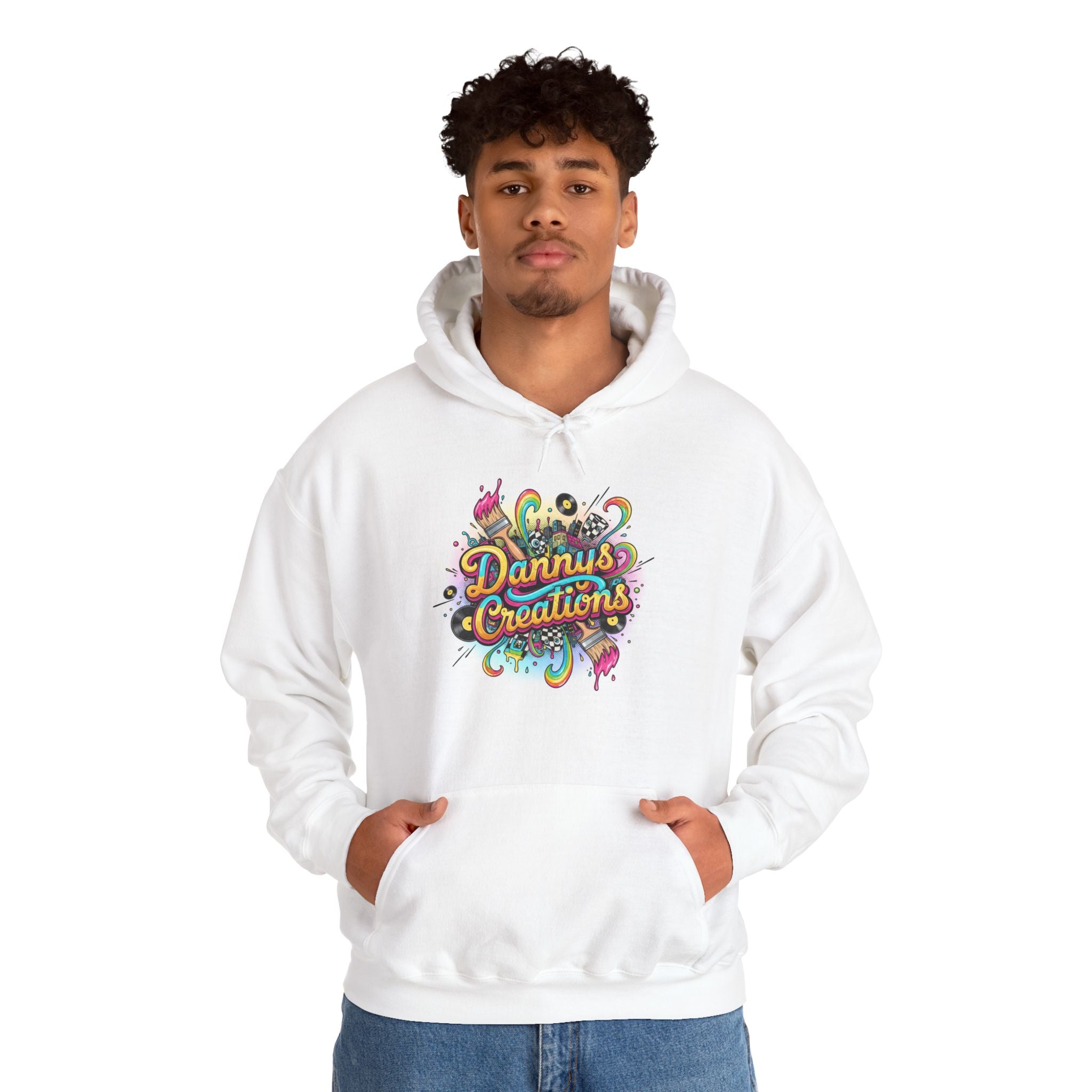 Dannys Creations Colorful Logo Hoodie — Artistic Graphic Pullover
