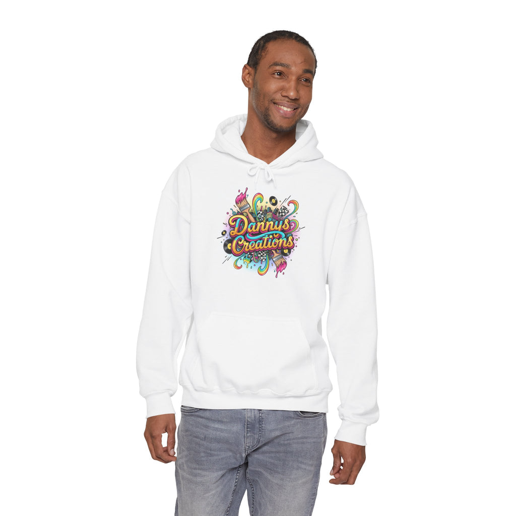 Dannys Creations Colorful Logo Hoodie — Artistic Graphic Pullover