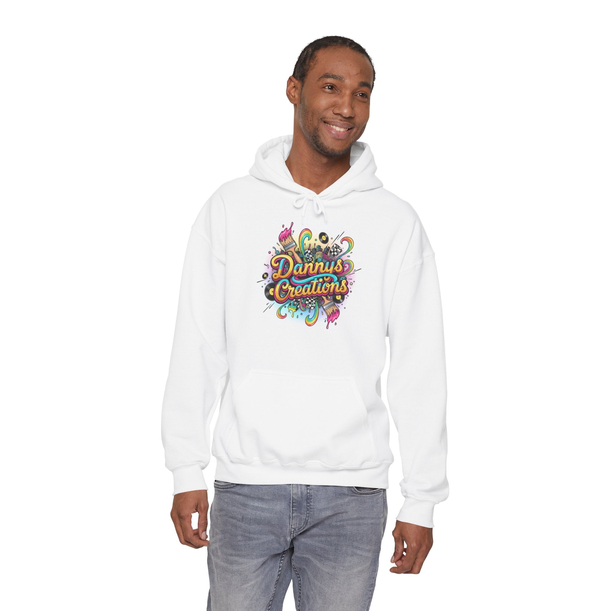 Dannys Creations Colorful Logo Hoodie — Artistic Graphic Pullover
