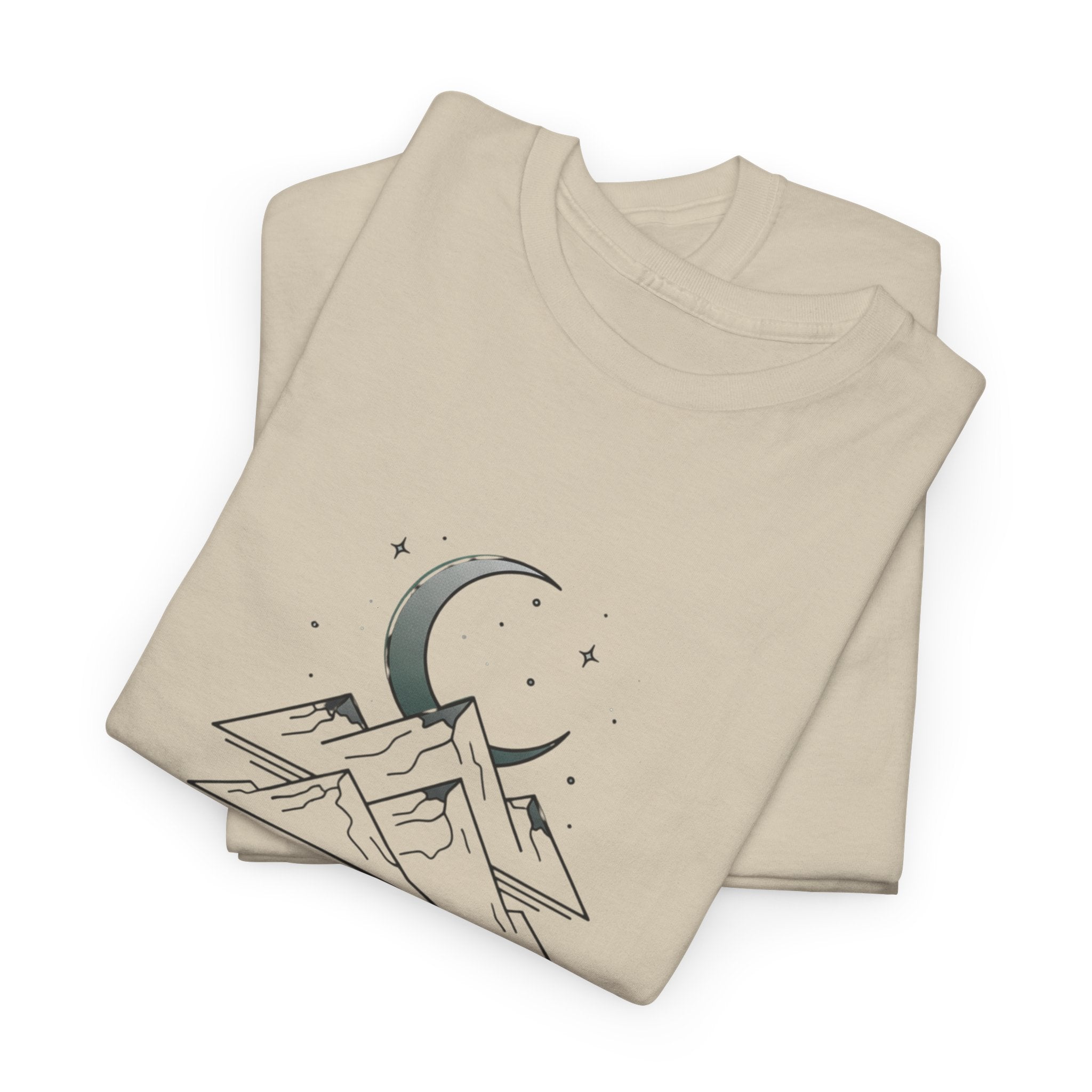 Mountain Moon Graphic Tee — "Danny's Creations Est. 2026" Minimalist Nature T-Shirt
