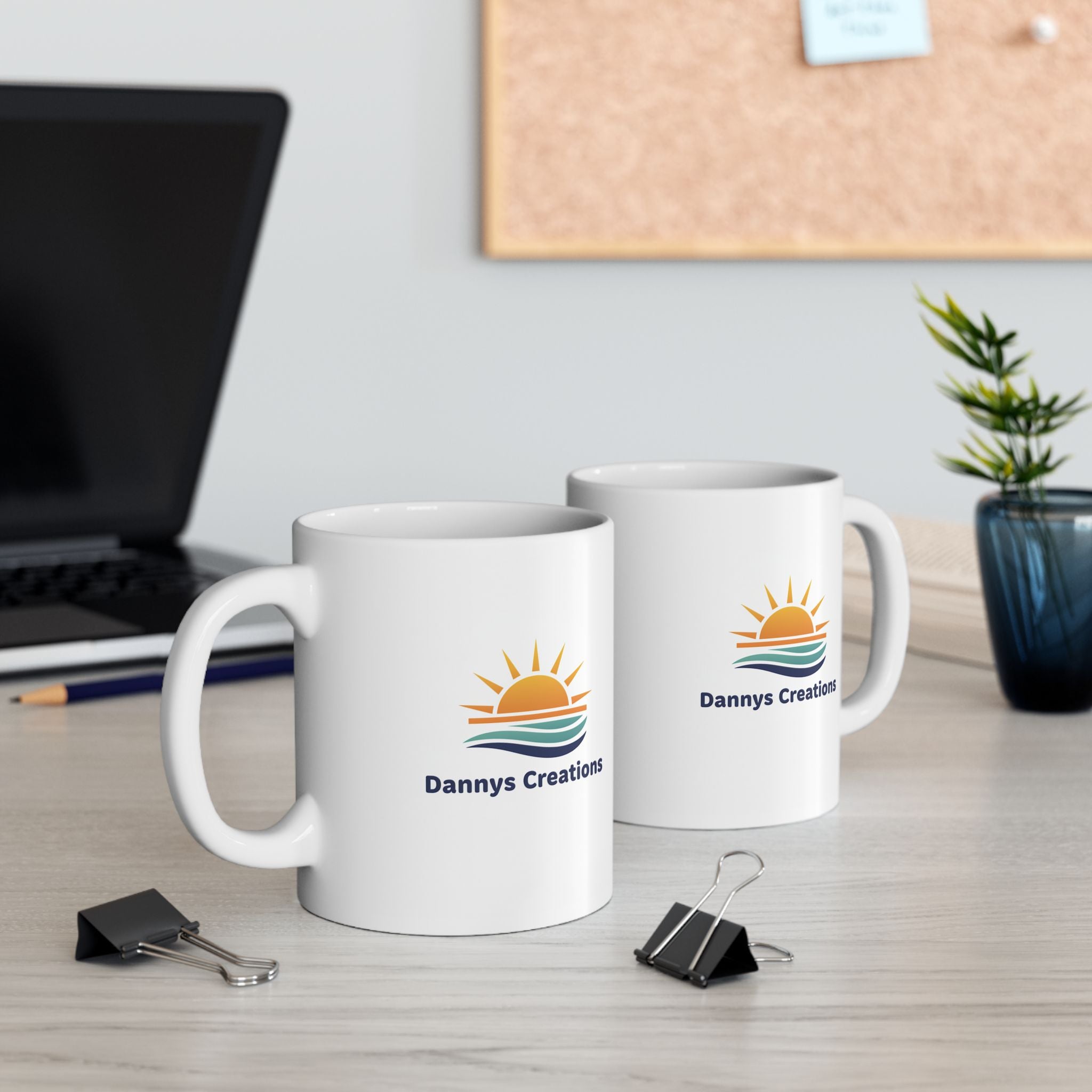 Sunrise Logo Ceramic Mug — Dannys Creations Coffee Cup (11oz )