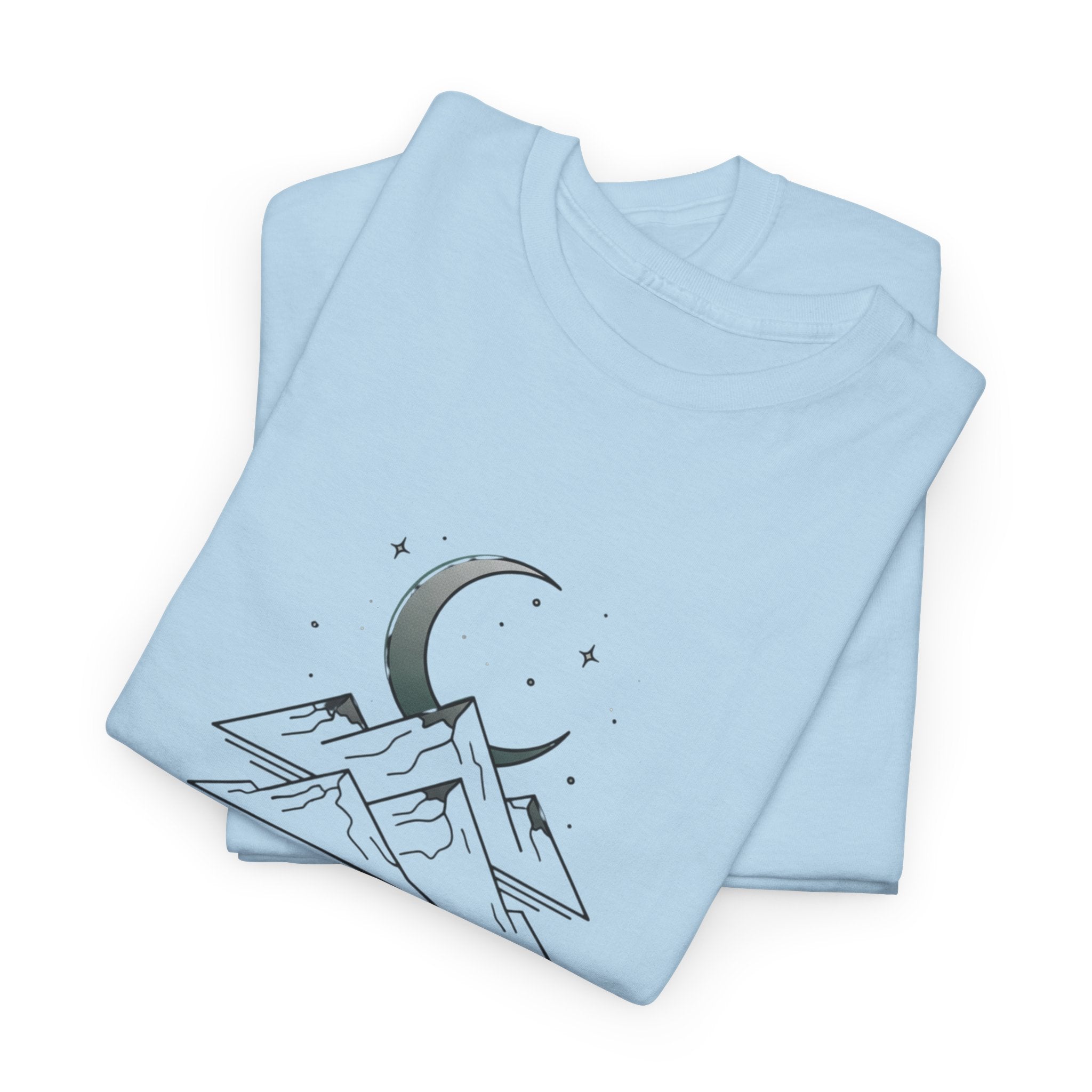 Mountain Moon Graphic Tee — "Danny's Creations Est. 2026" Minimalist Nature T-Shirt