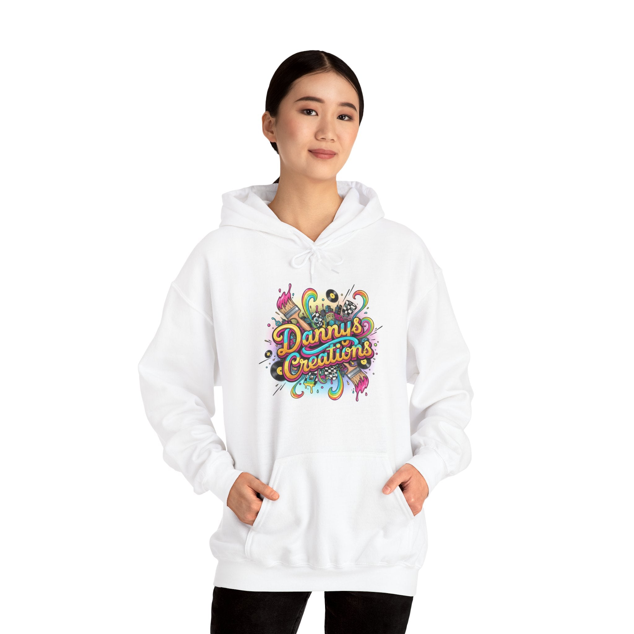Dannys Creations Colorful Logo Hoodie — Artistic Graphic Pullover