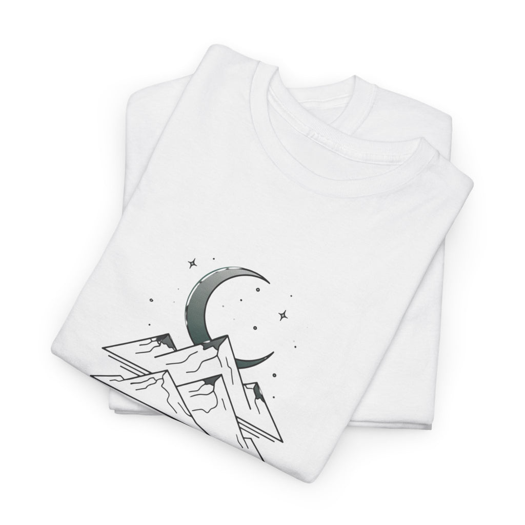 Mountain Moon Graphic Tee — "Danny's Creations Est. 2026" Minimalist Nature T-Shirt