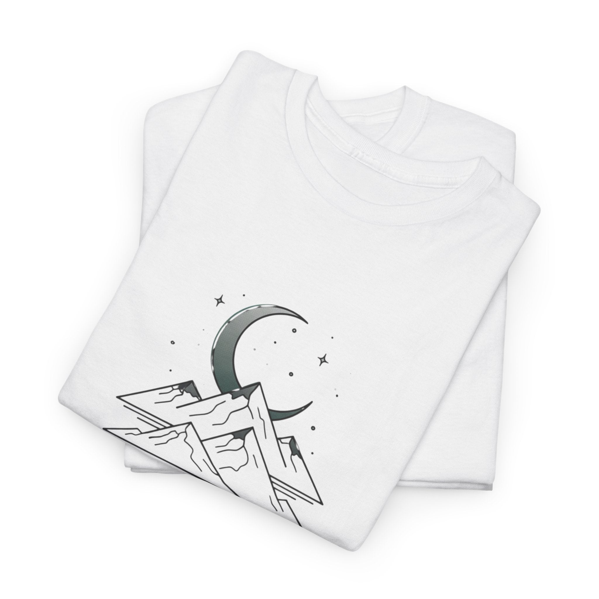 Mountain Moon Graphic Tee — "Danny's Creations Est. 2026" Minimalist Nature T-Shirt