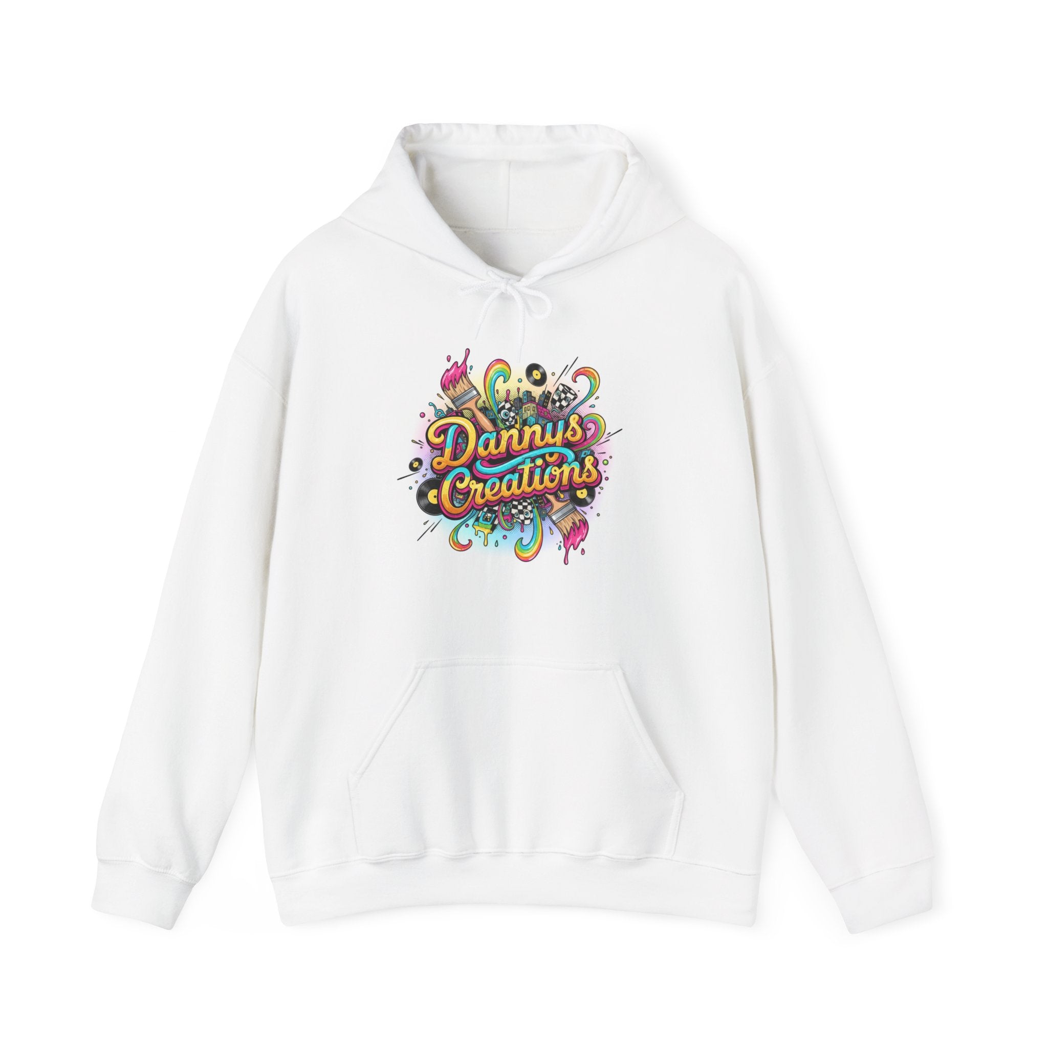Dannys Creations Colorful Logo Hoodie — Artistic Graphic Pullover