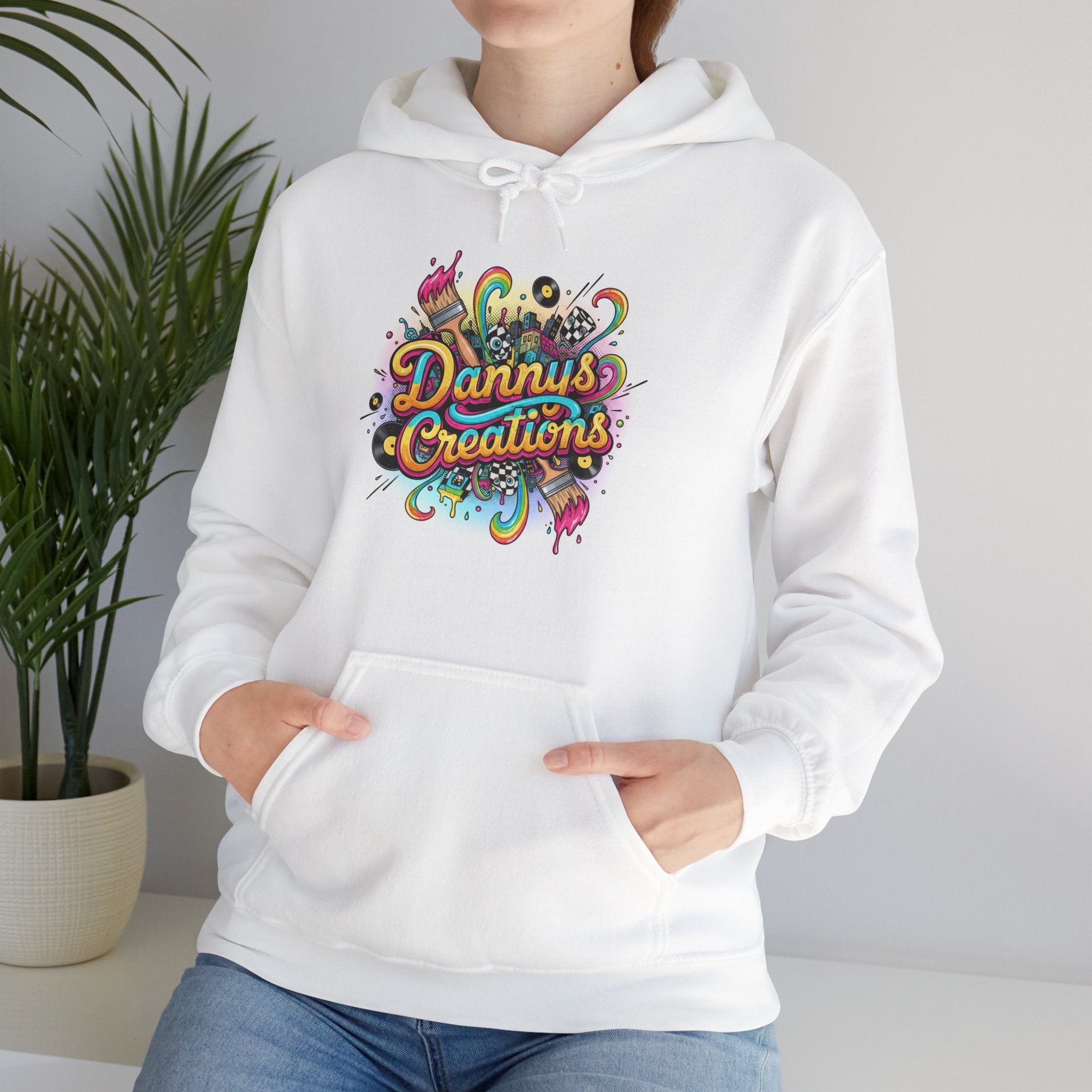 Dannys Creations Colorful Logo Hoodie — Artistic Graphic Pullover