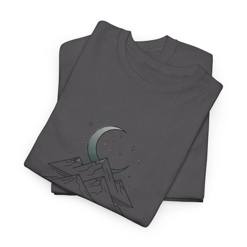 Mountain Moon Graphic Tee — "Danny's Creations Est. 2026" Minimalist Nature T-Shirt