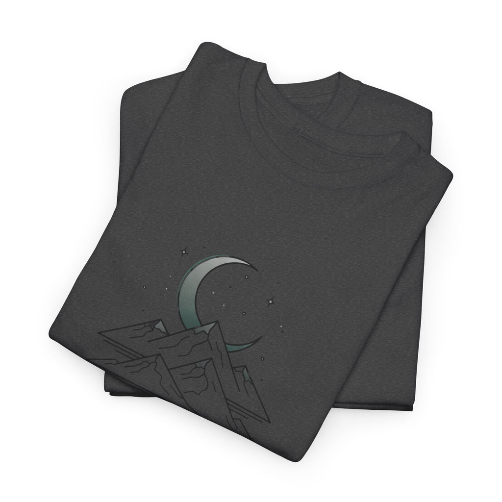 Mountain Moon Graphic Tee — "Danny's Creations Est. 2026" Minimalist Nature T-Shirt
