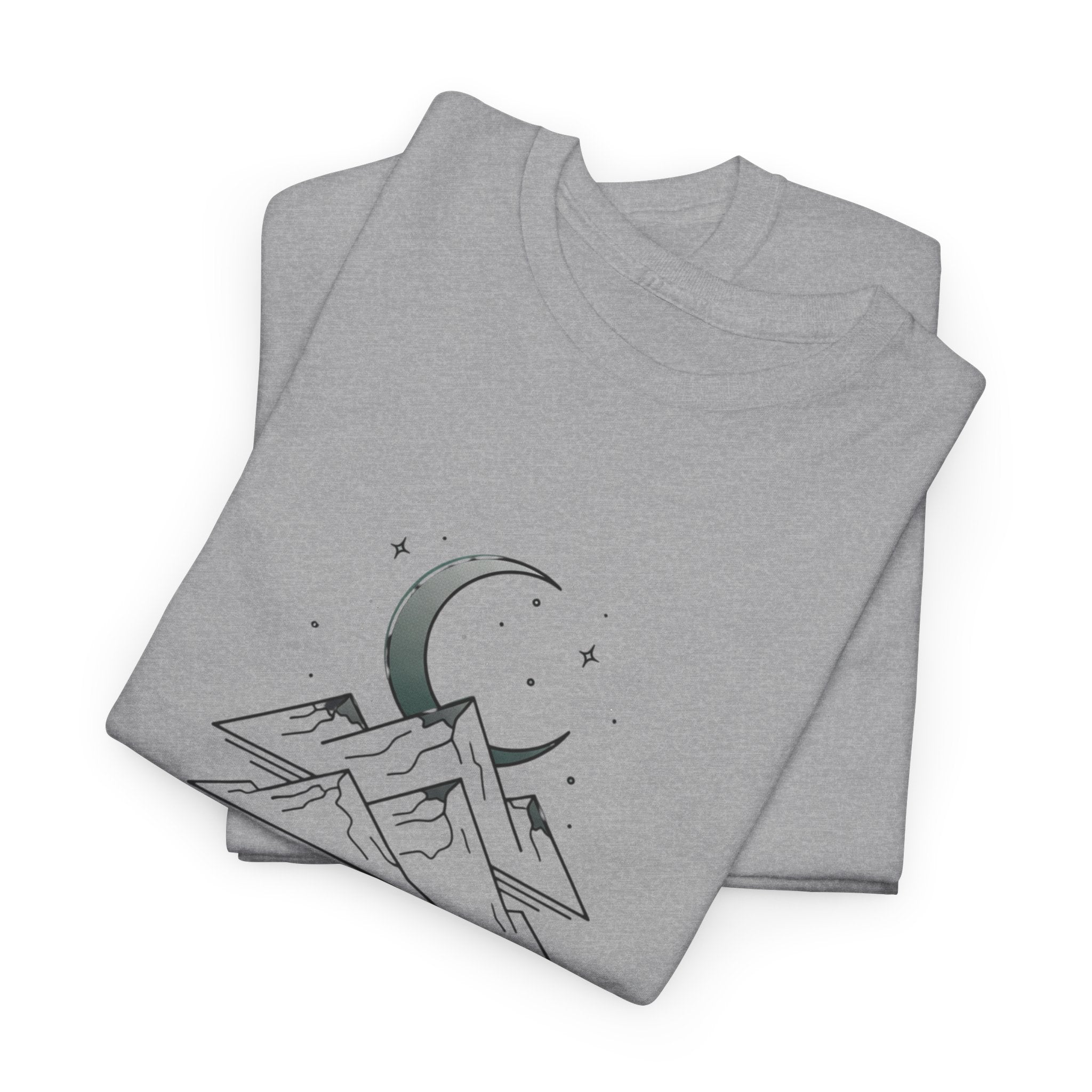 Mountain Moon Graphic Tee — "Danny's Creations Est. 2026" Minimalist Nature T-Shirt
