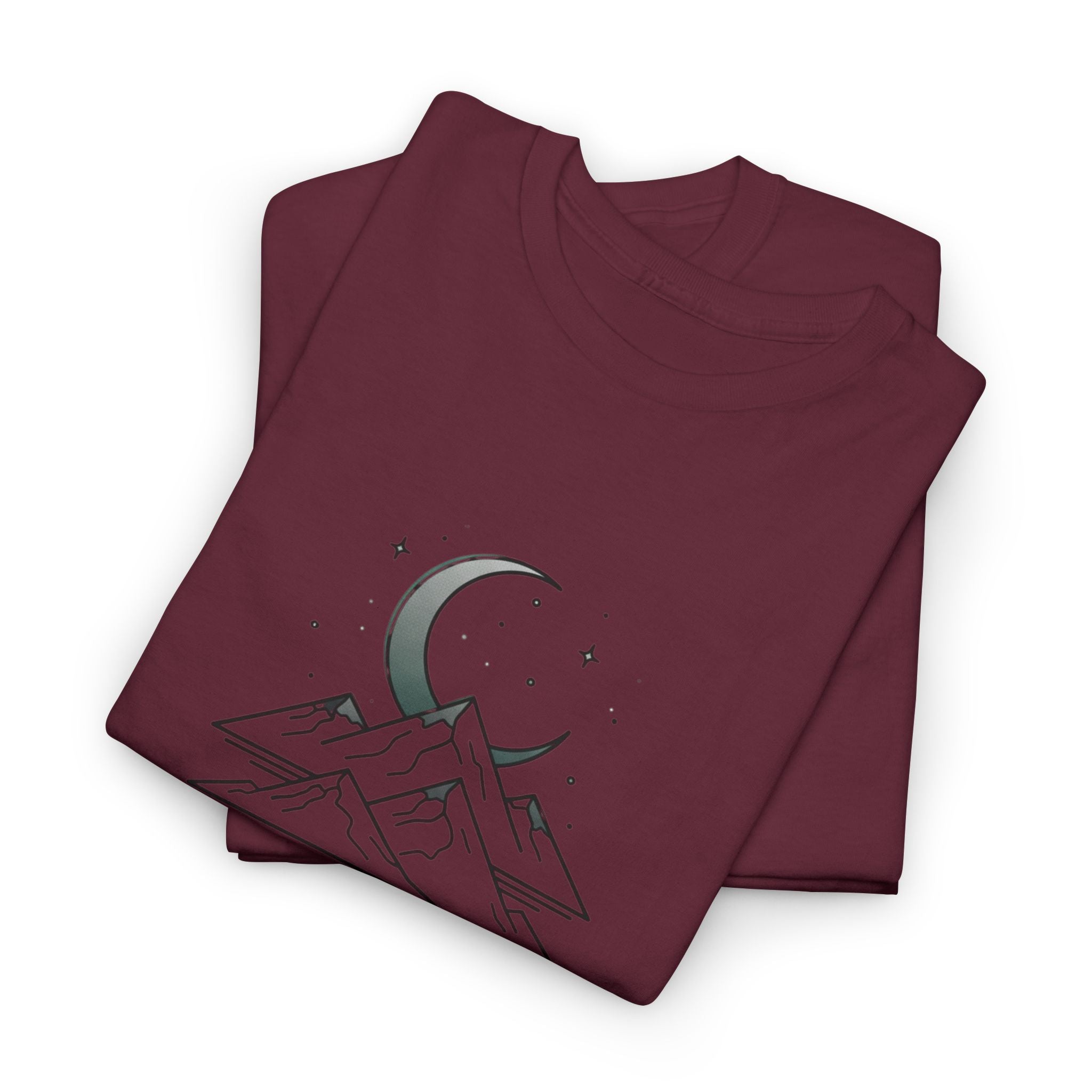 Mountain Moon Graphic Tee — "Danny's Creations Est. 2026" Minimalist Nature T-Shirt
