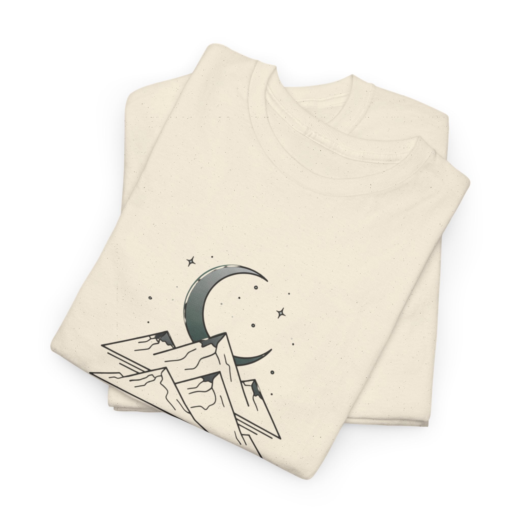 Mountain Moon Graphic Tee — "Danny's Creations Est. 2026" Minimalist Nature T-Shirt